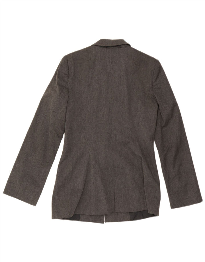 Zara Womens 1 Button Blazer Jacket UK 10 Small Grey Polyester