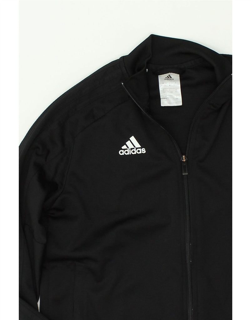 ADIDAS Boys Tracksuit Top Jacket 11-12 Years Black Polyester | Vintage Adidas | Thrift | Second-Hand Adidas | Used Clothing | Messina Hembry 