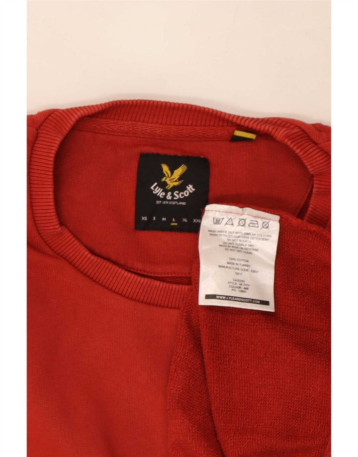 Lyle & Scott Mens Sweatshirt Jumper Large Red Cotton