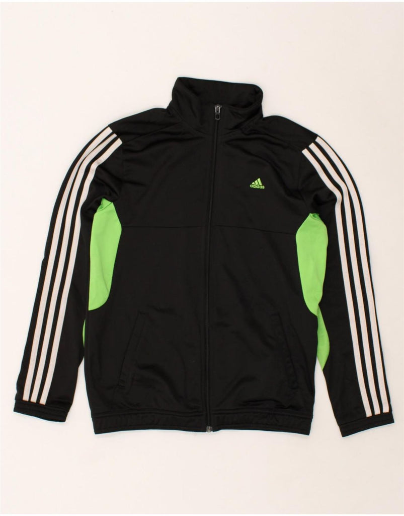 ADIDAS Boys Tracksuit Top Jacket 13-14 Years Black Colourblock Polyester | Vintage Adidas | Thrift | Second-Hand Adidas | Used Clothing | Messina Hembry 