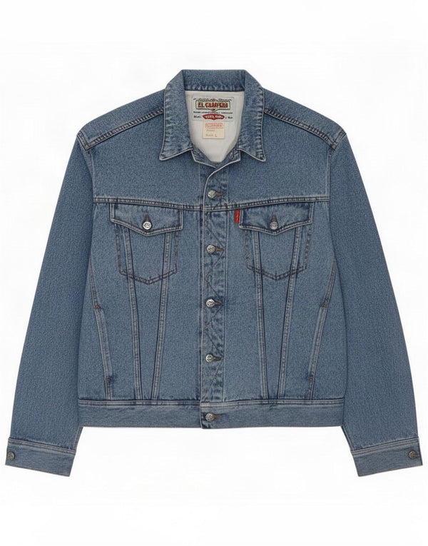 Vintage Mens Denim Jacket UK 40 Large Blue Cotton