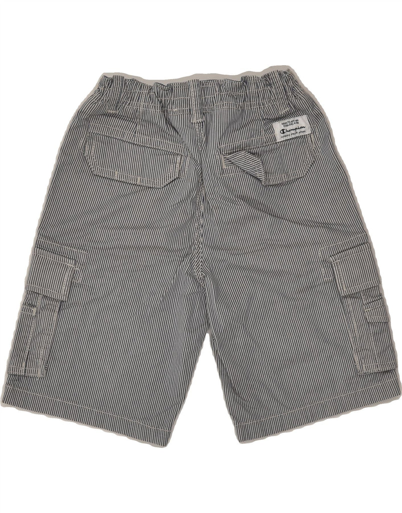 CHAMPION Girls Cargo Shorts 9-10 Years W22  Grey Pinstripe Cotton | Vintage Champion | Thrift | Second-Hand Champion | Used Clothing | Messina Hembry 