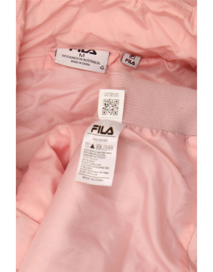 Fila Womens Hooded Padded Gilet UK 14 Medium Pink Polyester