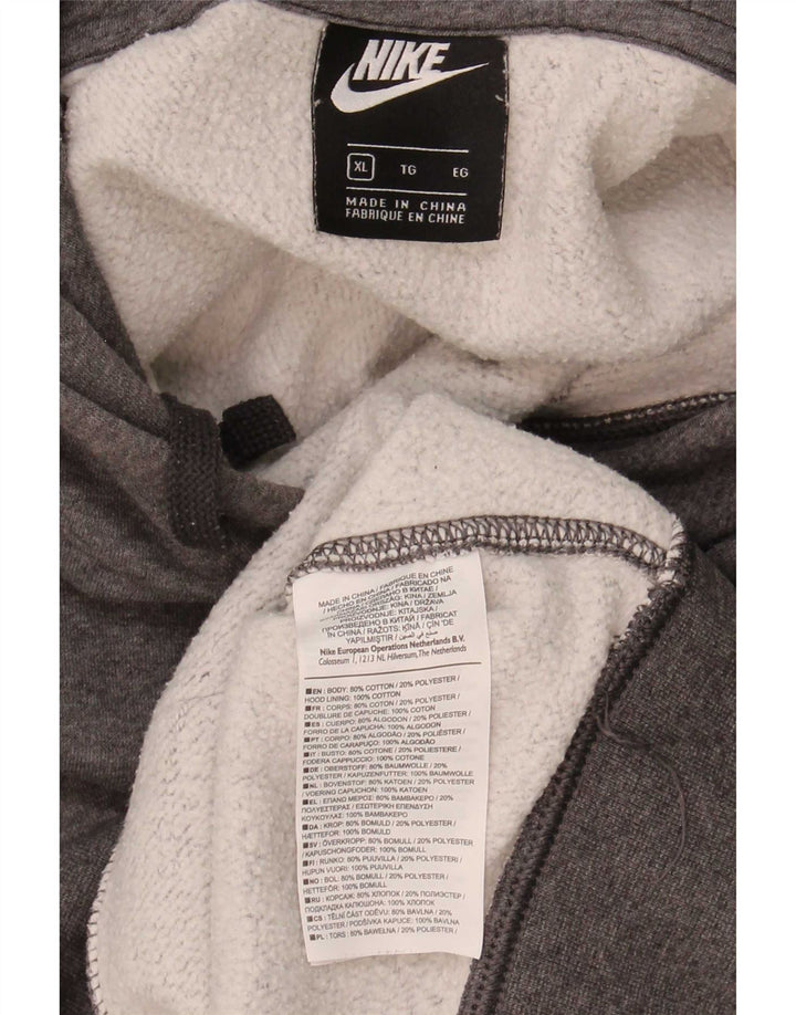 Nike Mens Hoodie Jumper XL Grey Cotton