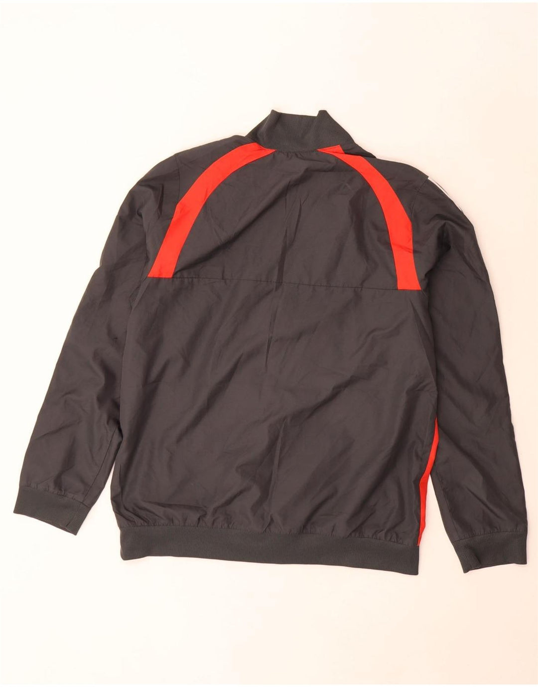 Adidas Boys Tracksuit Top Jacket 13-14 Years Black Colourblock Polyester