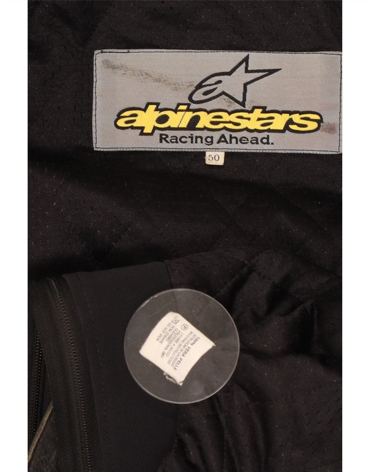 Alpinestars Mens Graphic Leather Racer Jacket EU 50 Medium Black Leather