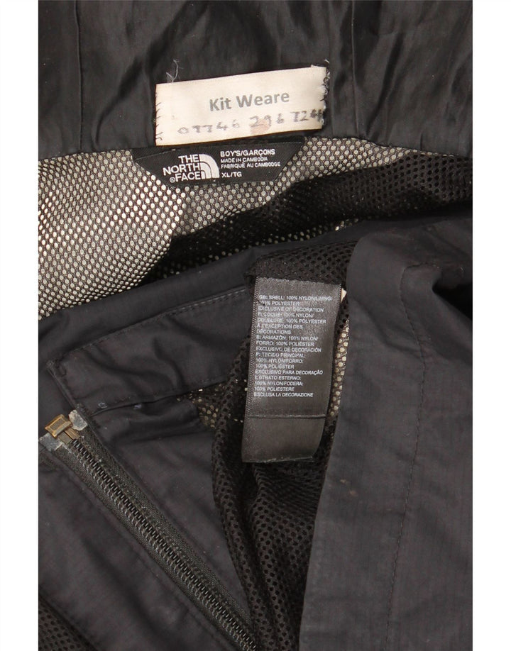 The North Face Boys Hooded Rain Jacket 14-15 Years XL Black Nylon