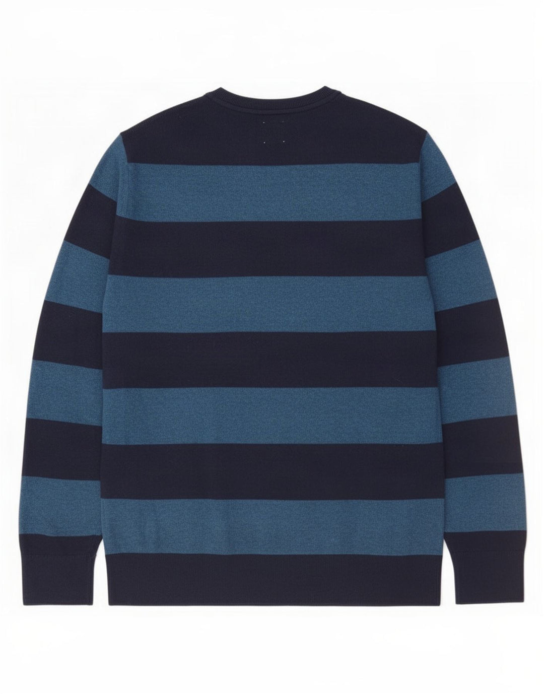 Gap Mens Crew Neck Jumper Sweater Medium Navy Blue Striped Cotton
