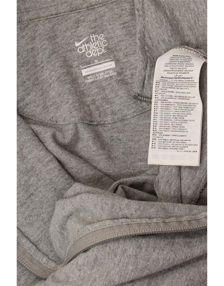 NIKE Mens Graphic Tracksuit Top Jacket Large Grey Cotton