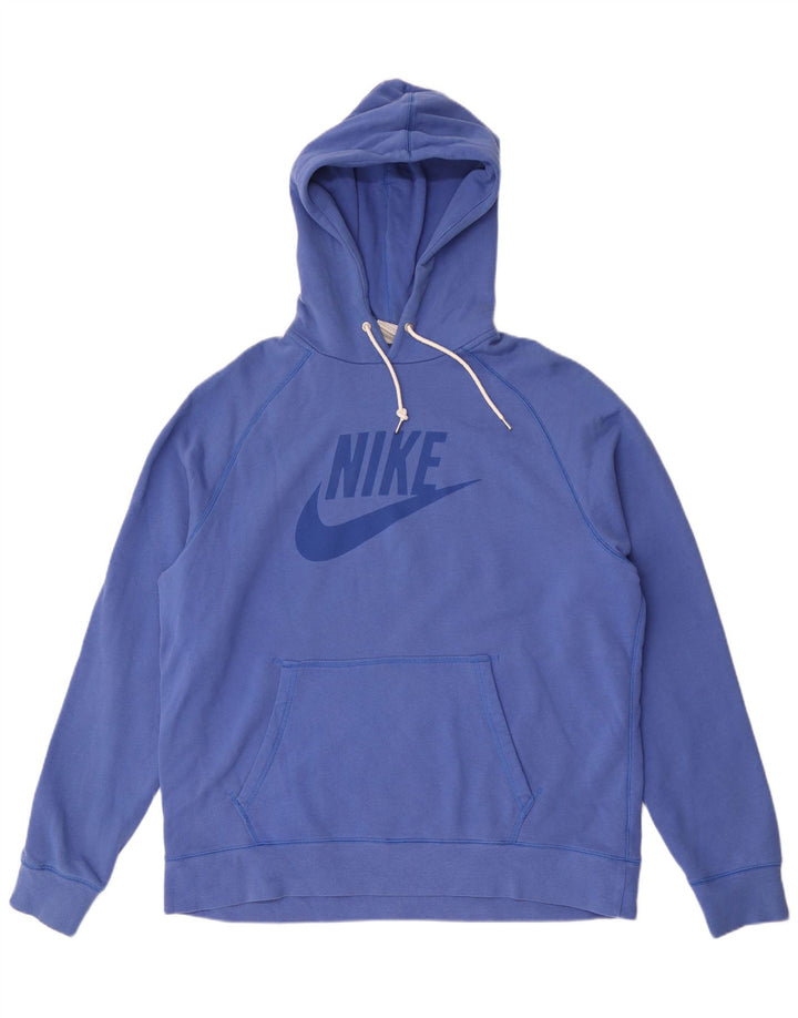 Nike Mens Graphic Hoodie Jumper XL Blue Cotton