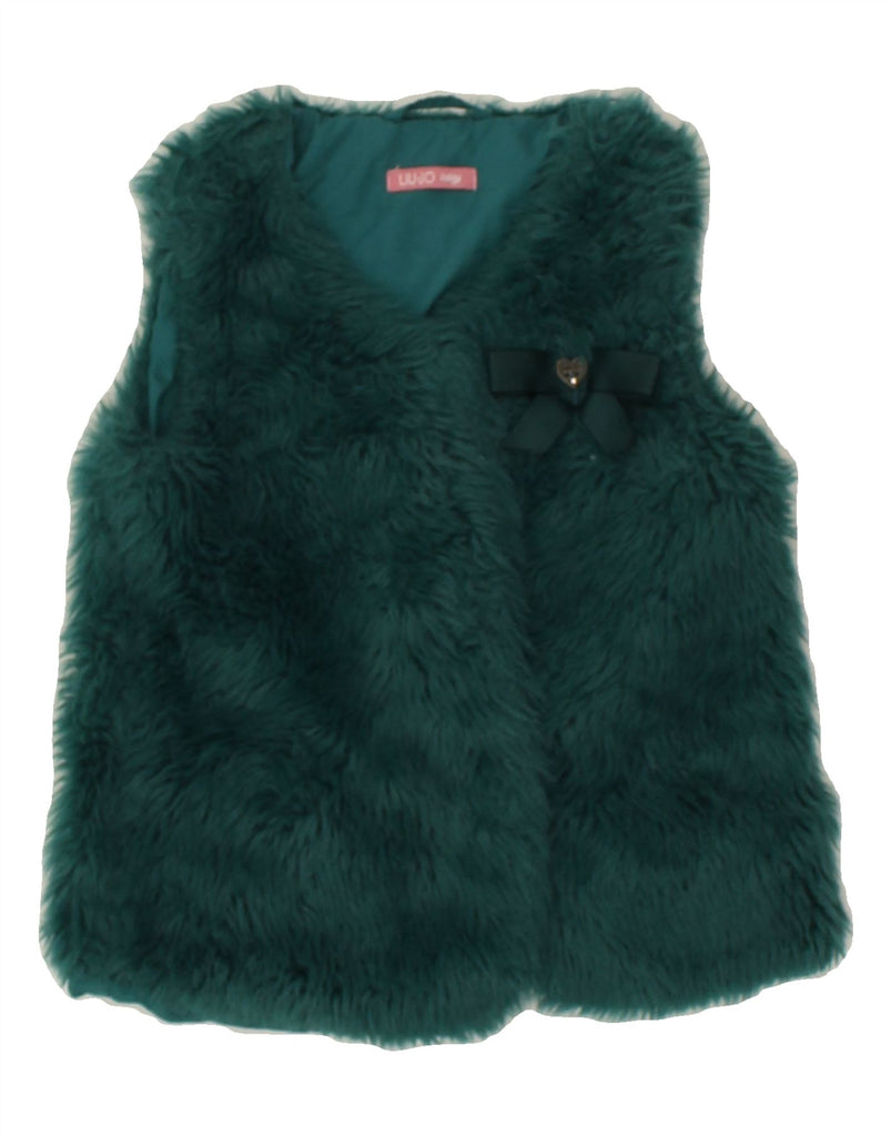 LIU JO Girls Faux Fur Gilet 5-6 Years Green Acrylic | Vintage Liu Jo | Thrift | Second-Hand Liu Jo | Used Clothing | Messina Hembry 