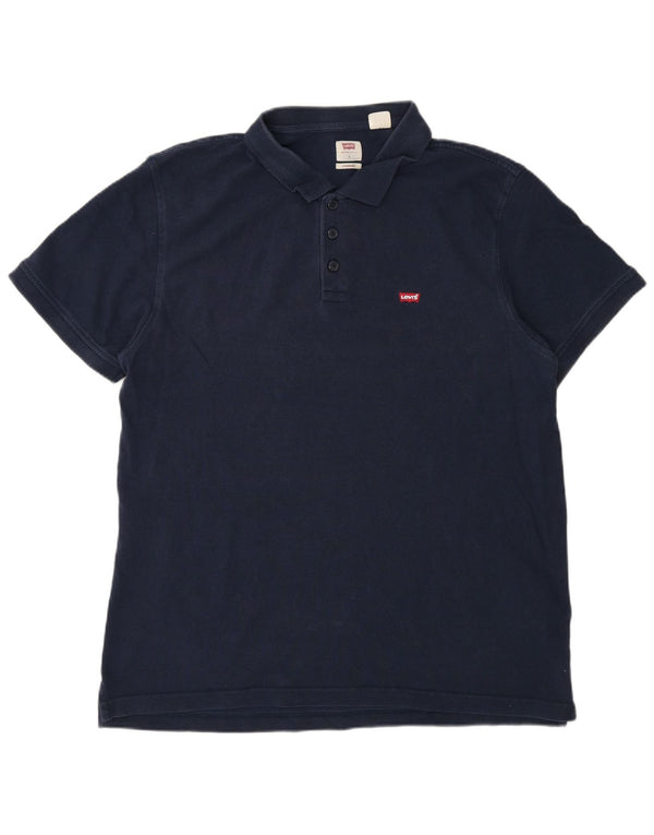 Levi's Mens Standard Fit Polo Shirt Large Navy Blue Cotton