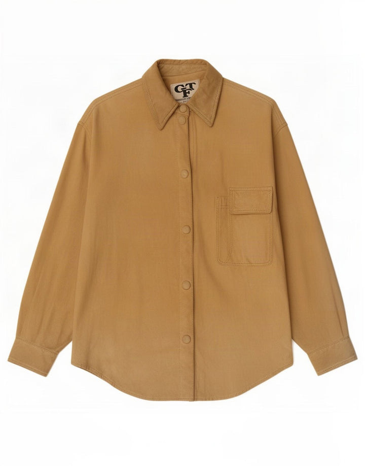 Vintage Womens Suede Shirt IT 42 Medium Beige