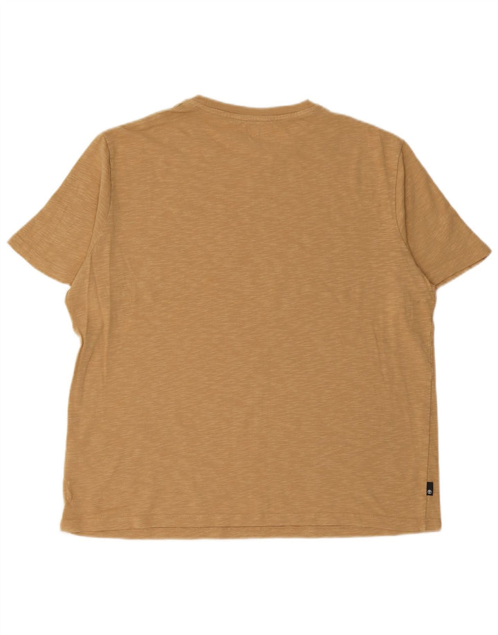 TIMBERLAND Mens Authentic Graphic T-Shirt Top Medium Beige Flecked Cotton