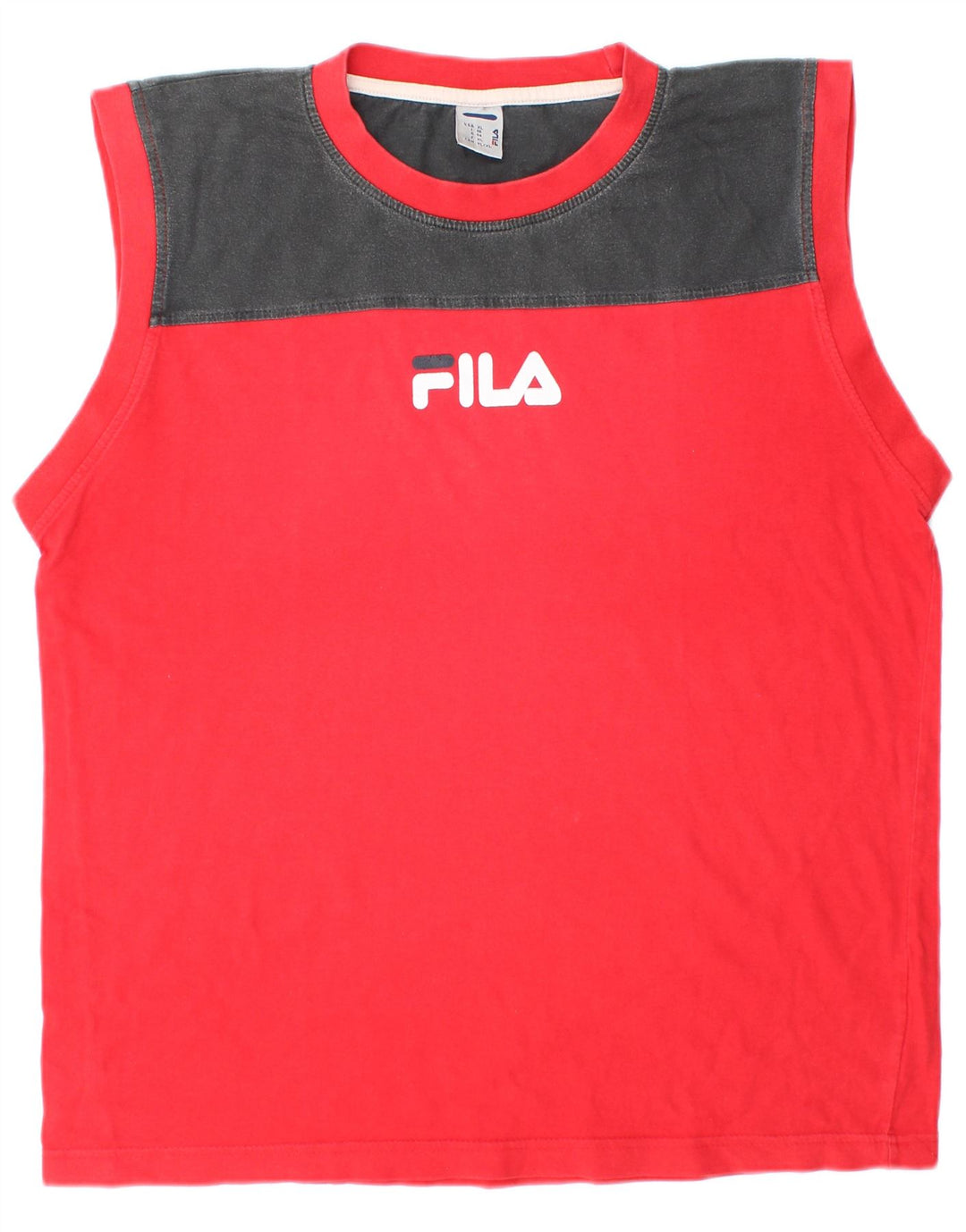 FILA Mens Vest Top XL Red Colourblock Cotton Sports