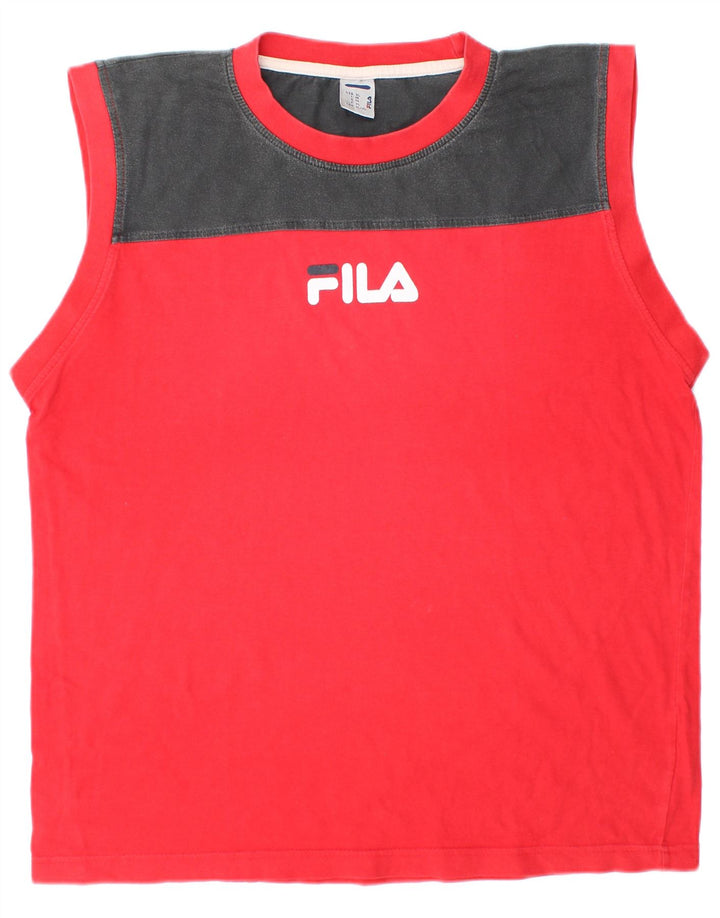 FILA Mens Vest Top XL Red Colourblock Cotton Sports