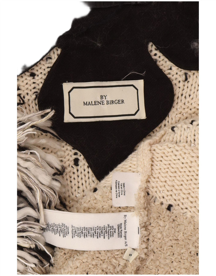 MALENE BIRGER Womens Cardigan Sweater UK 10 Small Off White Bohemian