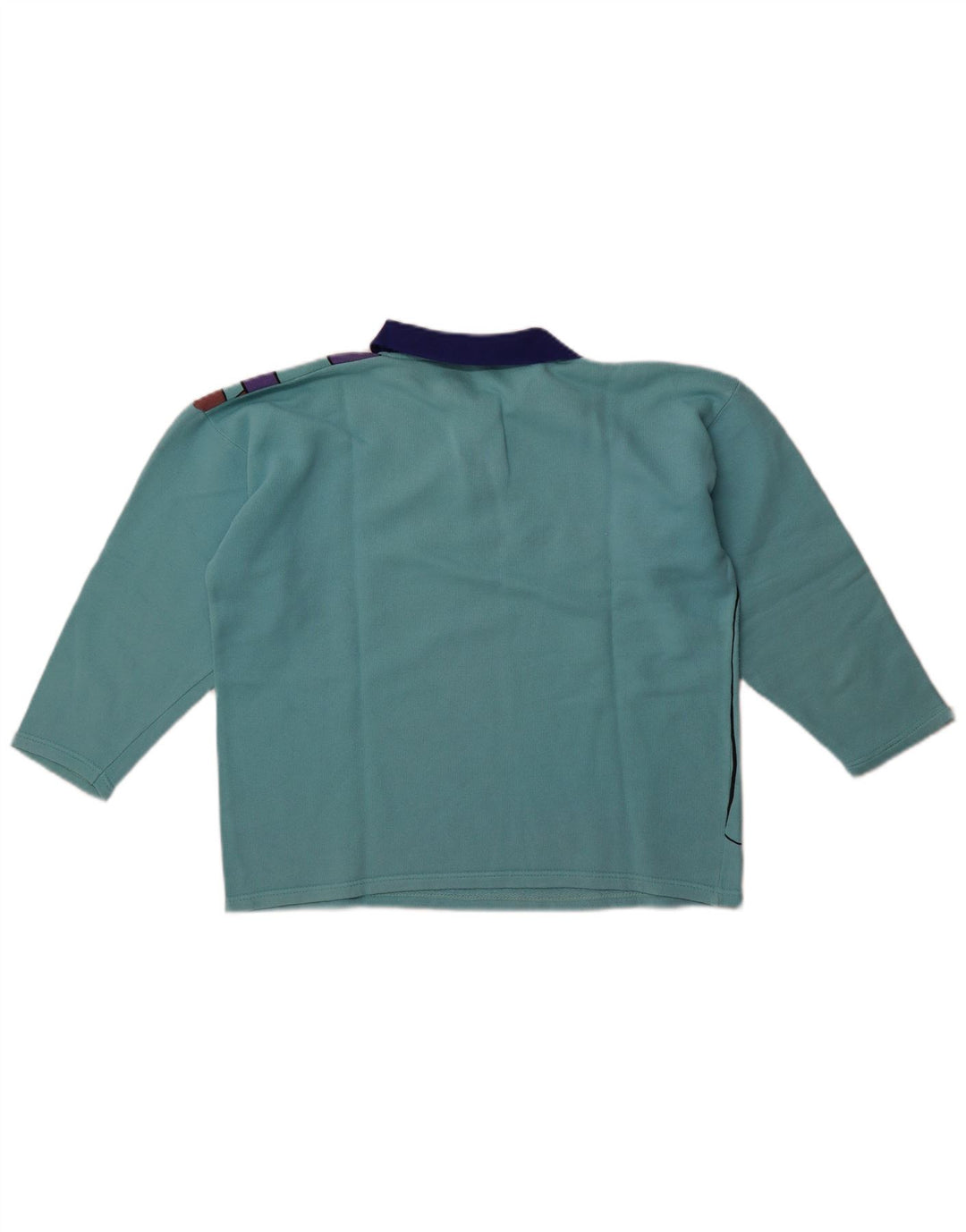 Vintage Womens Oversized 3/4 Sleeve Sweatshirt Jumper UK 14 Medium Blue