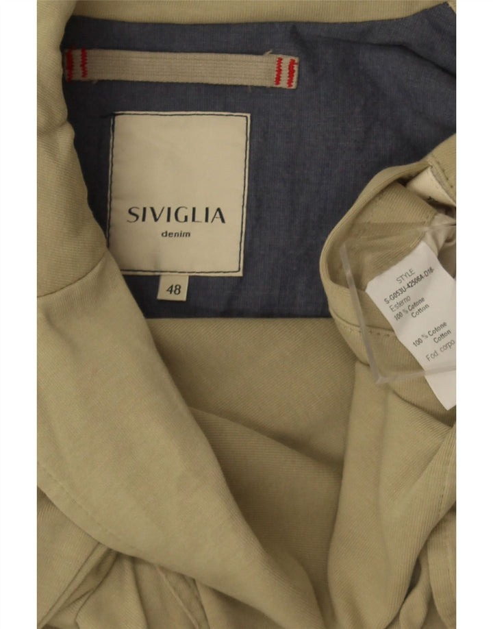 SIVIGLIA Mens 3 Button Blazer Jacket IT 48 Medium Green Cotton