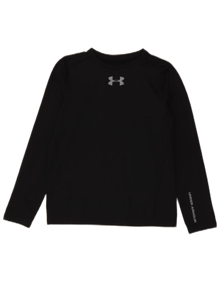 Under Armour Boys Cold Gear Graphic Top Long Sleeve 11-12 Years Large Black