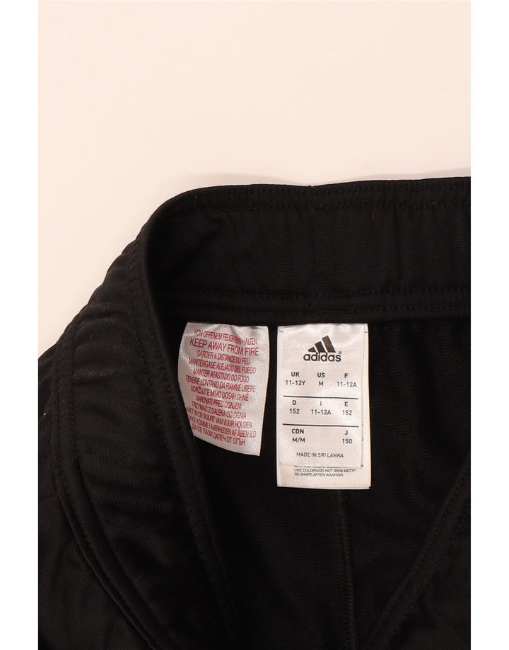 ADIDAS Boys Tracksuit Trousers Joggers 11-12 Years  Black Polyester