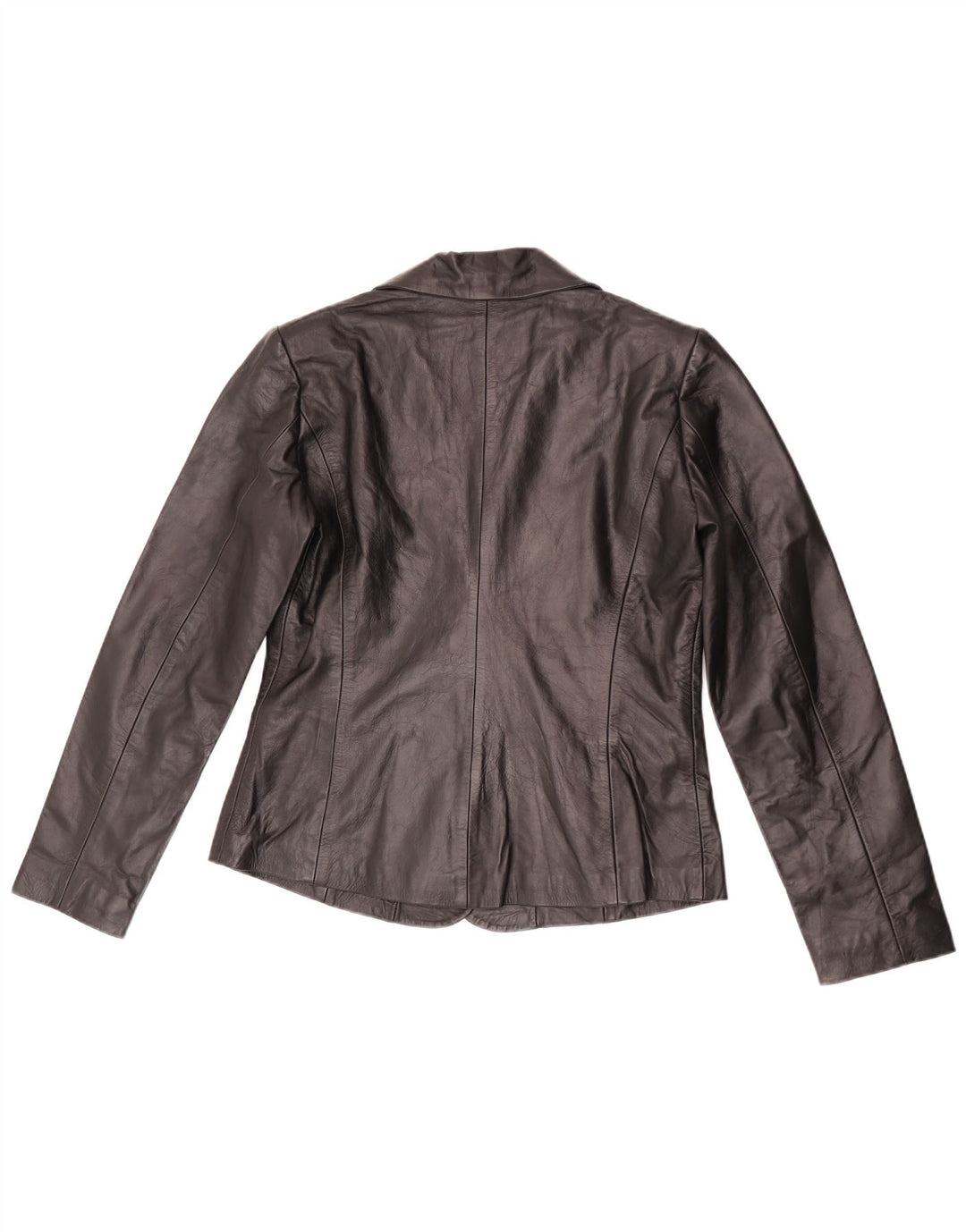 Vintage Womens 2 Button Leather Blazer Jacket UK 10 Small Black