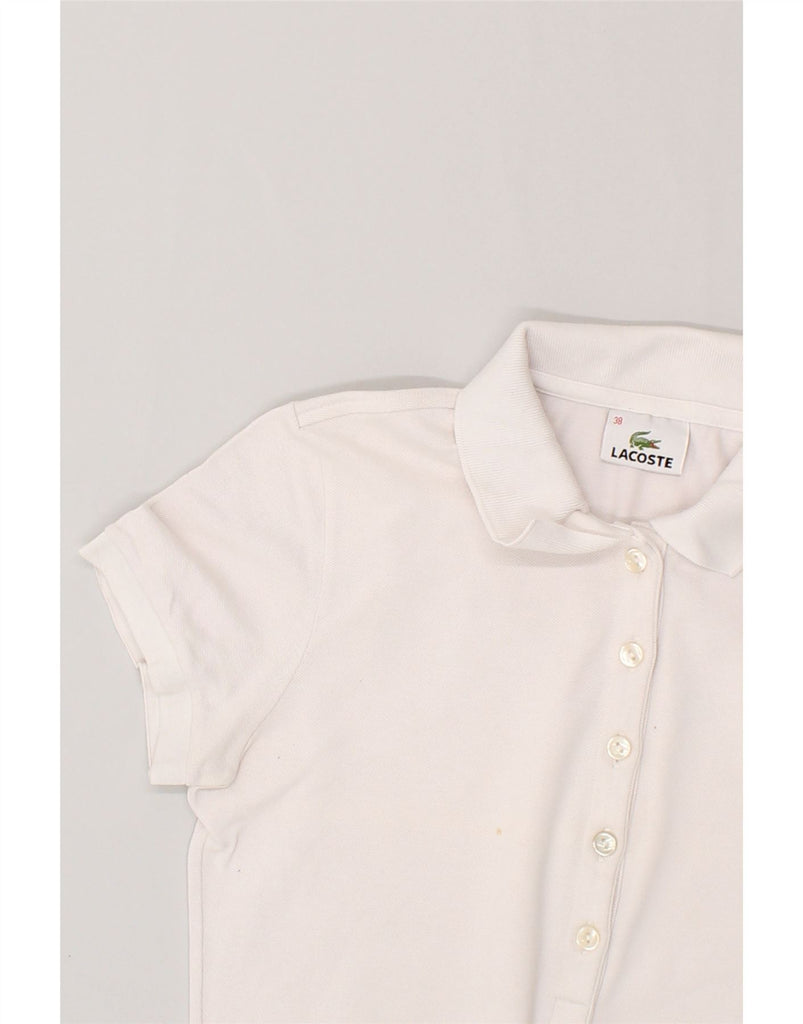 LACOSTE Womens Polo Shirt Size 38 Medium White Cotton | Vintage Lacoste | Thrift | Second-Hand Lacoste | Used Clothing | Messina Hembry 