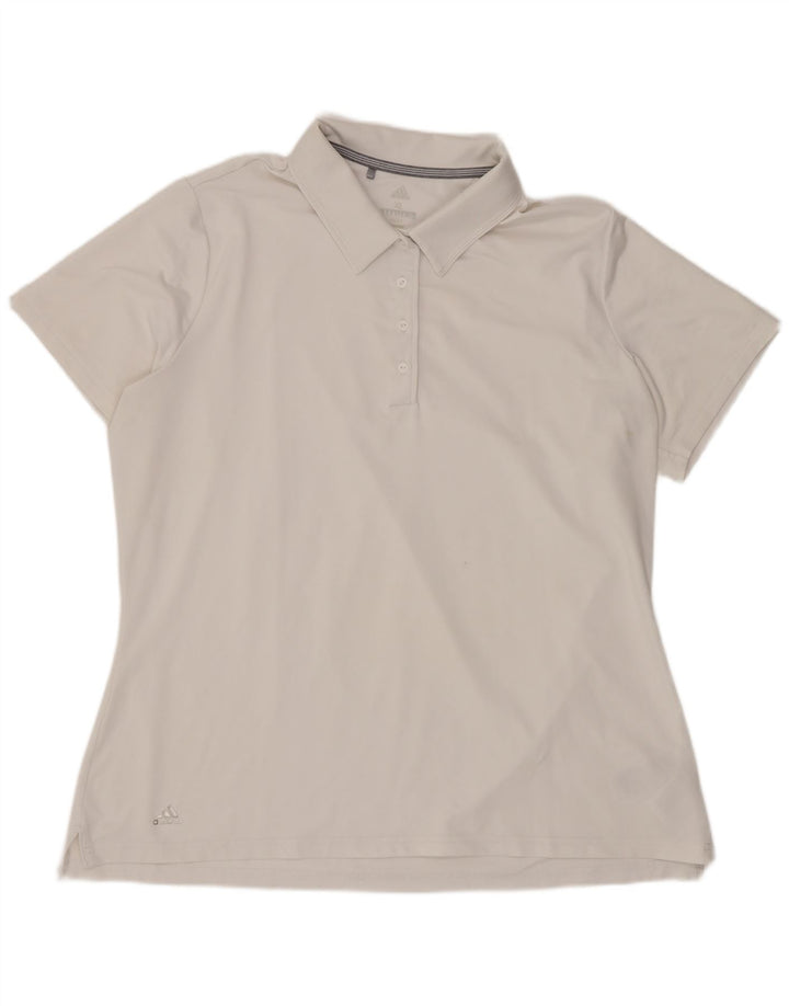 Adidas Womens Polo Shirt UK 18 XL White Polyester