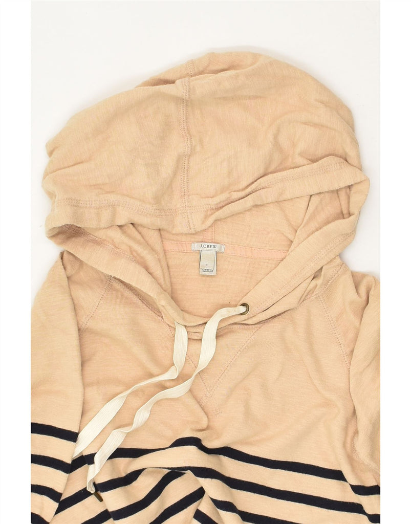 J. CREW Womens Hoodie Jumper UK 10 Small Beige Striped Cotton | Vintage J. Crew | Thrift | Second-Hand J. Crew | Used Clothing | Messina Hembry 