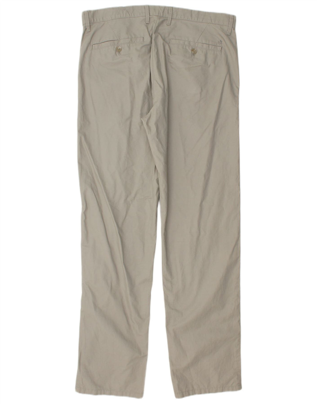 CALVIN KLEIN Mens Straight Chino Trousers W33 L32  Grey Cotton