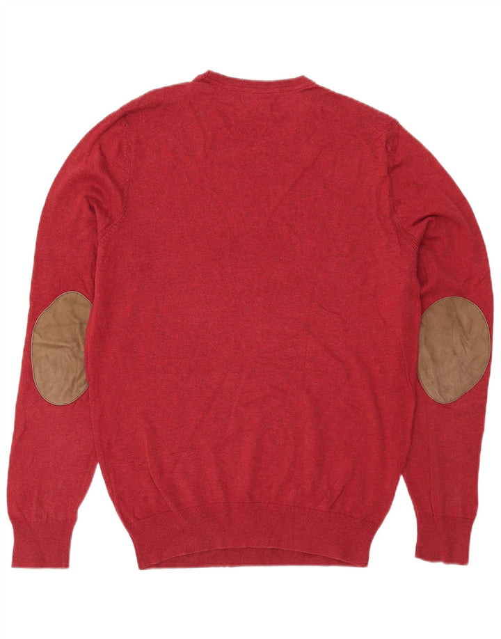 Massimo Dutti Mens Crew Neck Jumper Sweater Medium Red Cotton