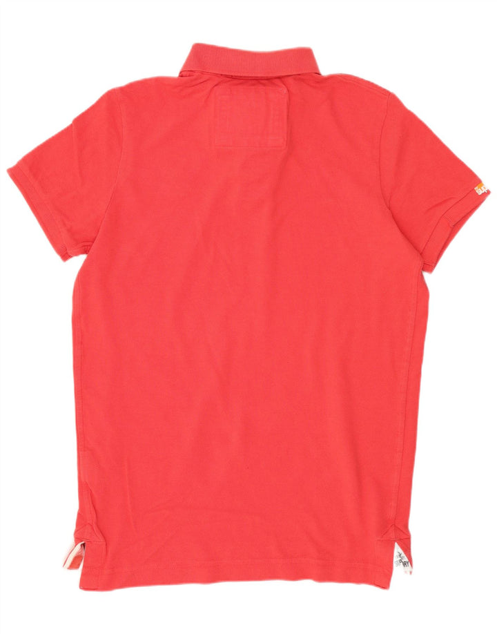 SUPERDRY Mens Polo Shirt Medium Red Cotton