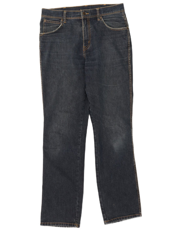 Wrangler Womens Regular Fit Straight Jeans W33 L32 Navy Blue Cotton