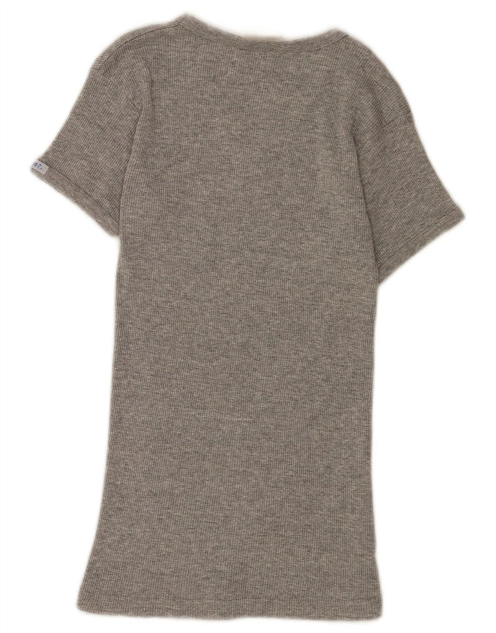 Lee Womens T-Shirt Top UK 8 Small Grey Cotton