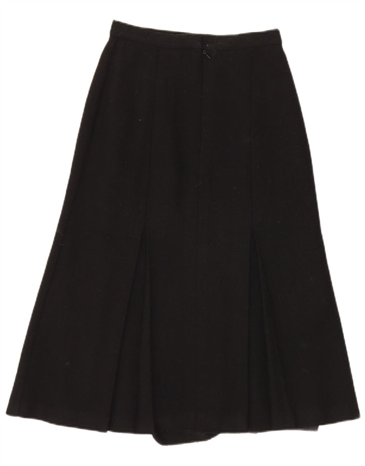St Michael Womens A-Line Skirt UK 10 Small W24  Black Wool