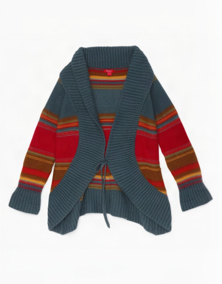 Monsoon Womens Cardigan Sweater UK 12 Medium Multicoloured Striped Acrylic