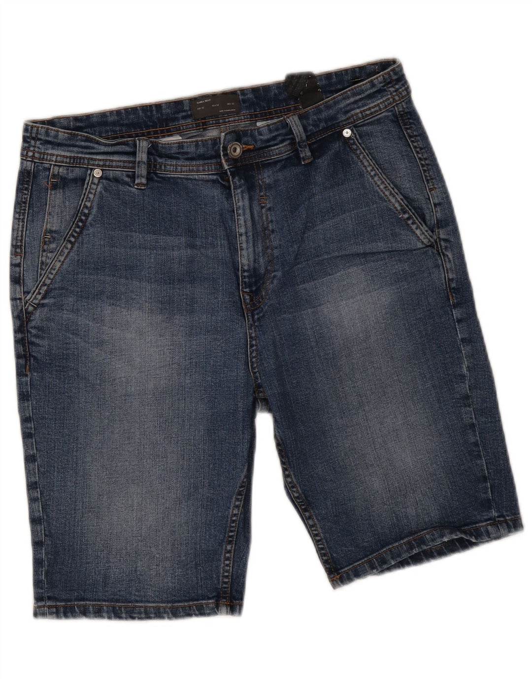 Zara Mens Denim Shorts EU 42 Large W32  Blue