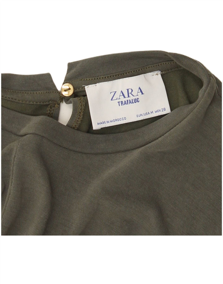 Zara Womens Trafaluc Sleeveless Playsuit UK 14 Medium Khaki