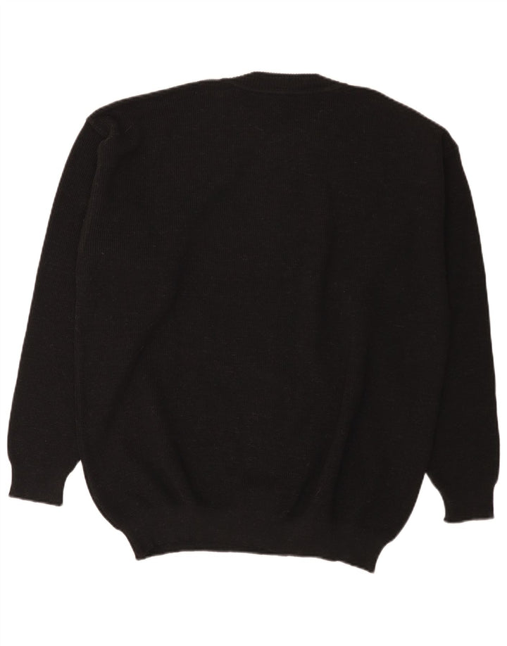 Cobra Mens Crew Neck Jumper Sweater IT 52 Large Black Acrylic