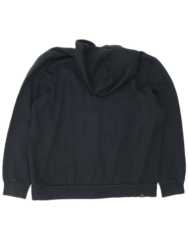 Puma Mens Graphic Zip Hoodie Sweater 2XL Black Cotton