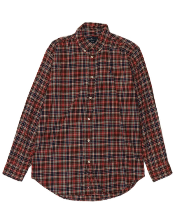 Ralph Lauren Boys Flannel Shirt 15-16 Years XL  Red Check Cotton