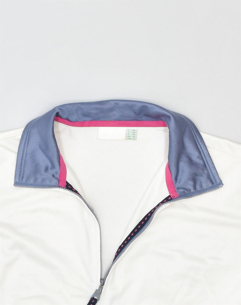 DIADORA Womens Oversized Tracksuit Top Jacket UK 10 Small White Polyester | Vintage Diadora | Thrift | Second-Hand Diadora | Used Clothing | Messina Hembry 