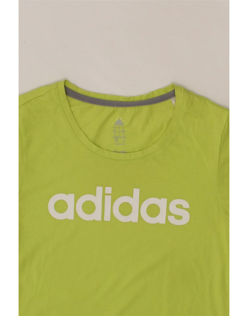 ADIDAS Womens Graphic T-Shirt Top UK 8/10 Small Green Cotton Vintage Adidas and Second-Hand Adidas from Messina Hembry 