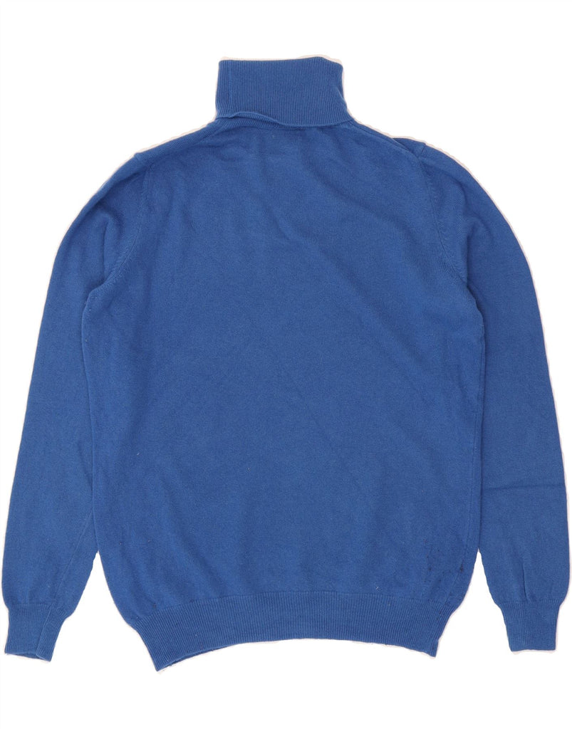 BENETTON Womens Roll Neck Jumper Sweater UK 16 Large Blue Wool Vintage Benetton and Second-Hand Benetton from Messina Hembry 