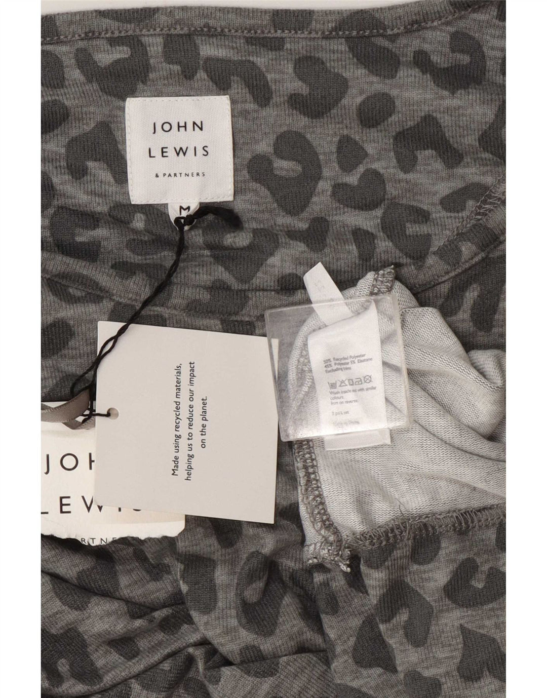 John Lewis Womens Sweatshirt Jumper UK 14 Medium Grey Animal Print