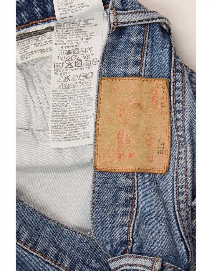 Levi's Mens 511 Denim Shorts W33 Large Blue Cotton