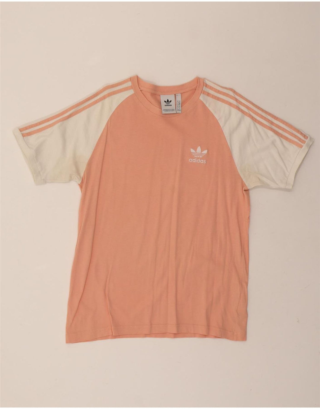 ADIDAS Mens T-Shirt Top Medium Pink Colourblock Cotton Vintage Adidas and Second-Hand Adidas from Messina Hembry 
