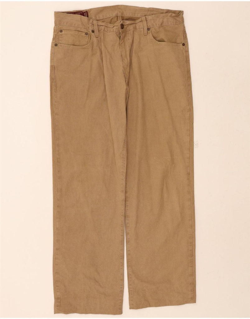 MARLBORO CLASSICS Mens Straight Casual Trousers W40 L30 Beige Pinstripe Vintage Marlboro Classics and Second-Hand Marlboro Classics from Messina Hembry 