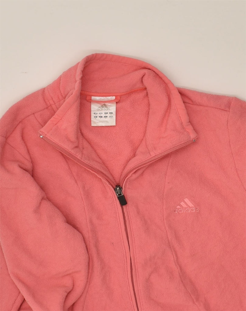 ADIDAS Womens Fleece Jacket UK 14 Large Pink Polyester | Vintage Adidas | Thrift | Second-Hand Adidas | Used Clothing | Messina Hembry 