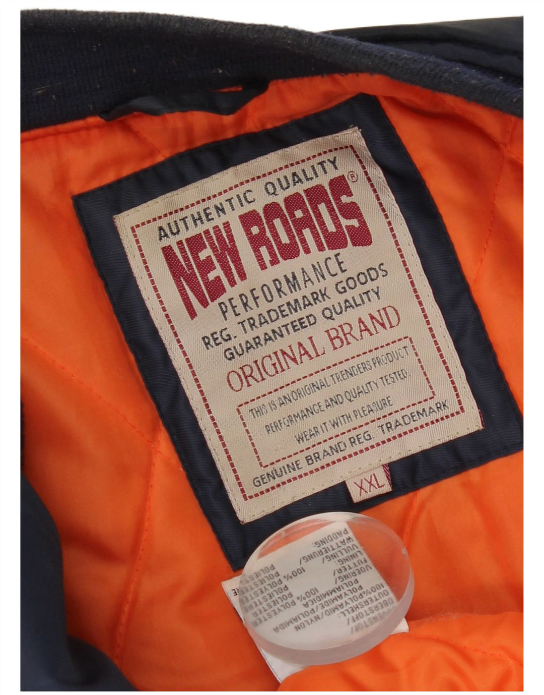 New Roads Mens Bomber Jacket UK 44 2XL Navy Blue Polyamide
